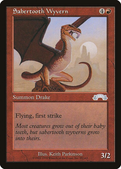 Sabertooth Wyvern card from EXO #99