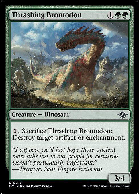Thrashing Brontodon card from LCI #216