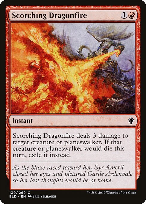 Scorching Dragonfire card from ELD #139
