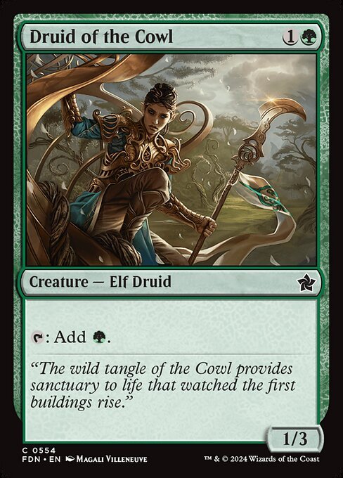 Druid of the Cowl card from FDN #554
