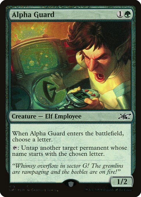Alpha Guard card from UNF #415