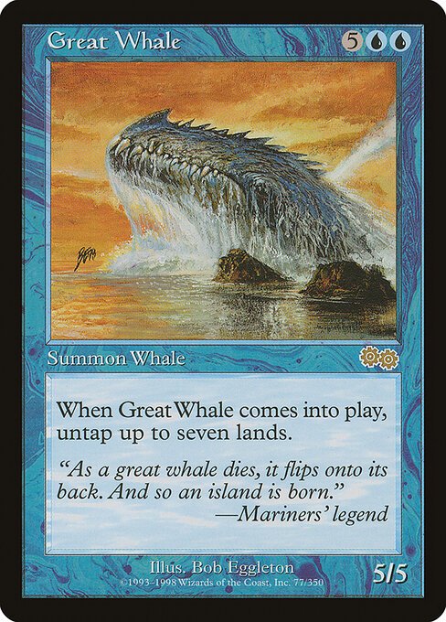 Great Whale card from USG #77