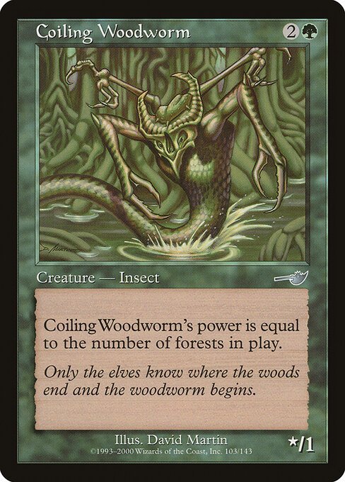 Coiling Woodworm card from NMS #103