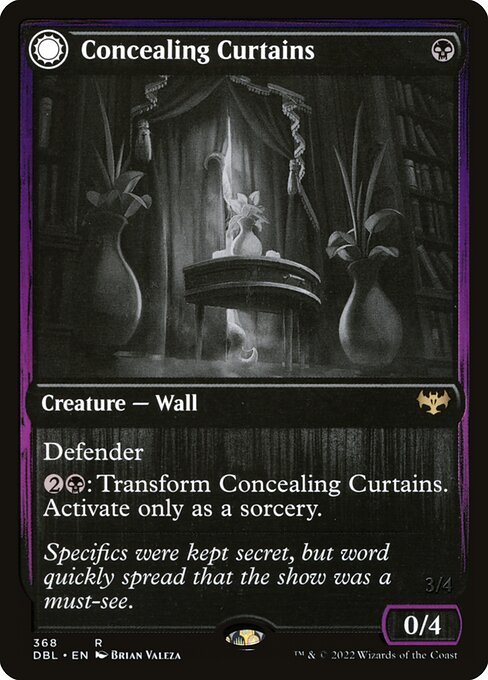 Concealing Curtains card from DBL #368