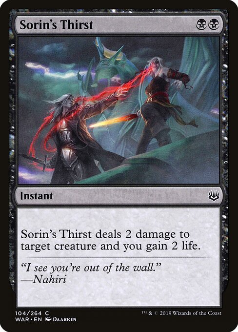 Sorin's Thirst card from WAR #104