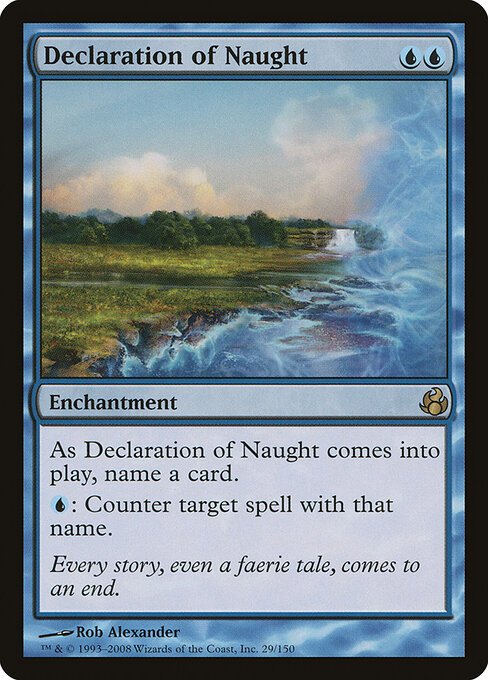 Declaration of Naught card from MOR #29