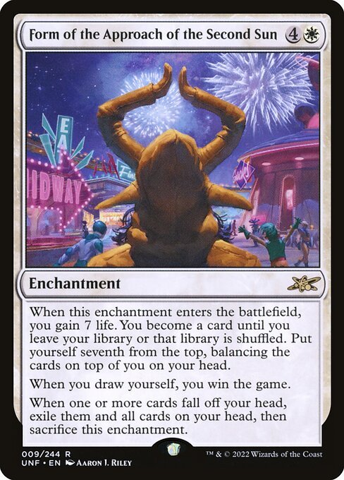 Form of the Approach of the Second Sun card from UNF #9