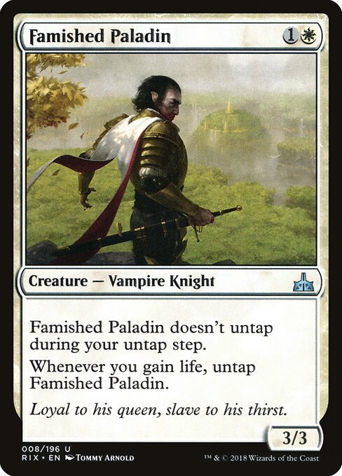 Famished Paladin card from RIX #8