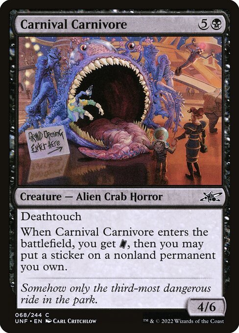 Carnival Carnivore card from UNF #68