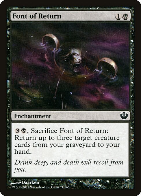 Font of Return card from JOU #71