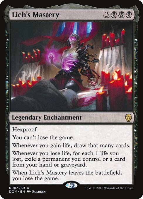 Lich's Mastery card from DOM #98