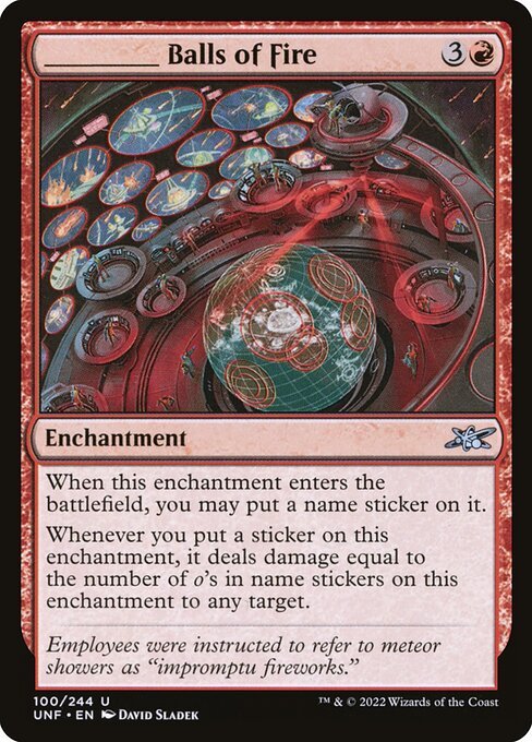 _____ Balls of Fire card from UNF #100