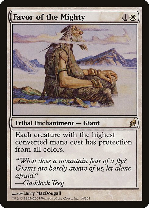 Favor of the Mighty card from LRW #14