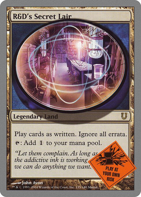 R&D's Secret Lair card from UNH #135