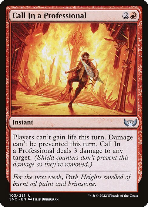 Call In a Professional card from SNC #103