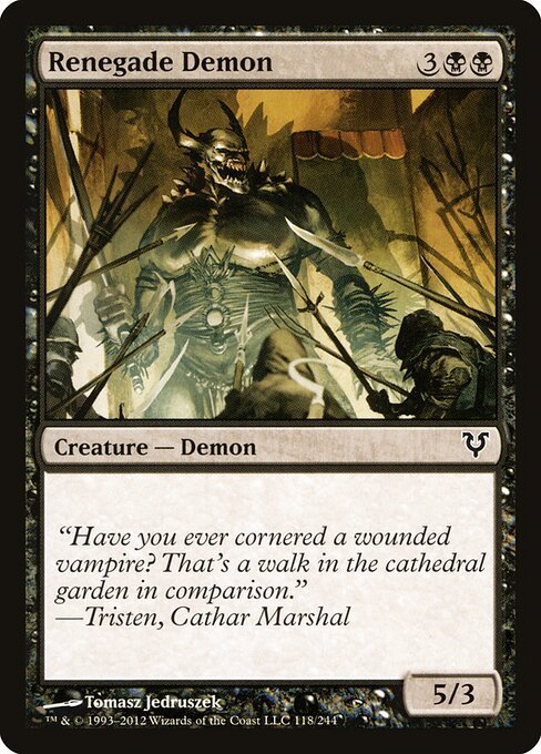 Renegade Demon card from AVR #118