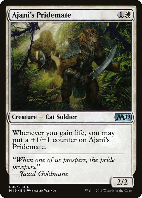Ajani's Pridemate card from M19 #5