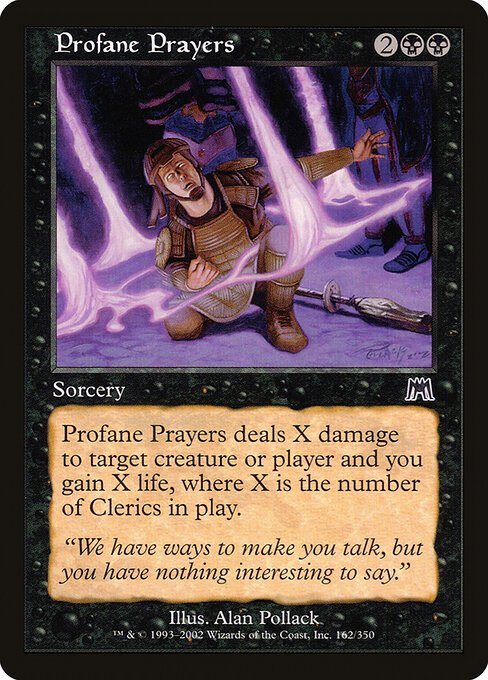 Profane Prayers card from ONS #162
