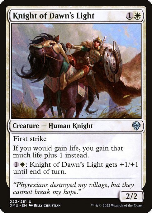 Knight of Dawn's Light card from DMU #23