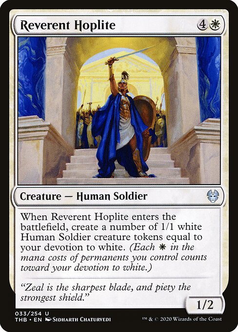 Reverent Hoplite card from THB #33
