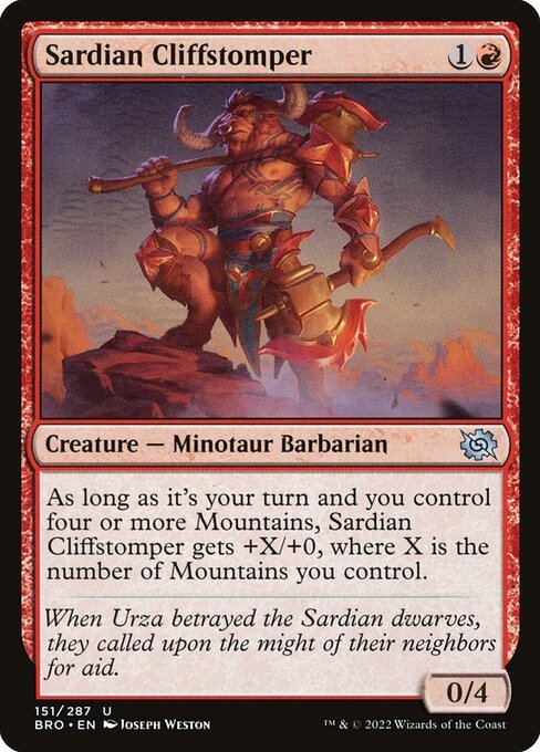 Sardian Cliffstomper card from BRO #151