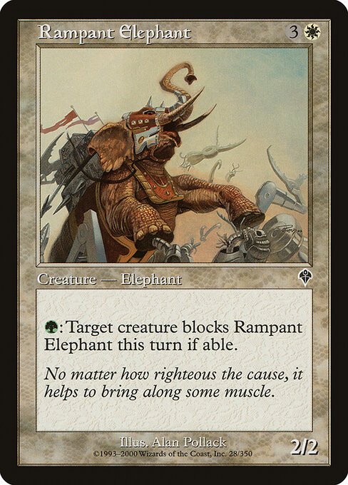 Rampant Elephant card from INV #28