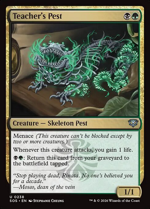 Teacher's Pest card from SOS #238