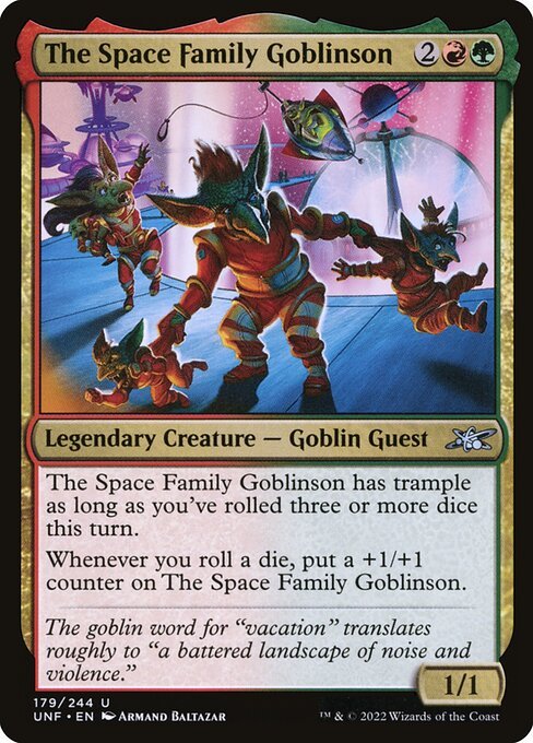 The Space Family Goblinson card from UNF #179