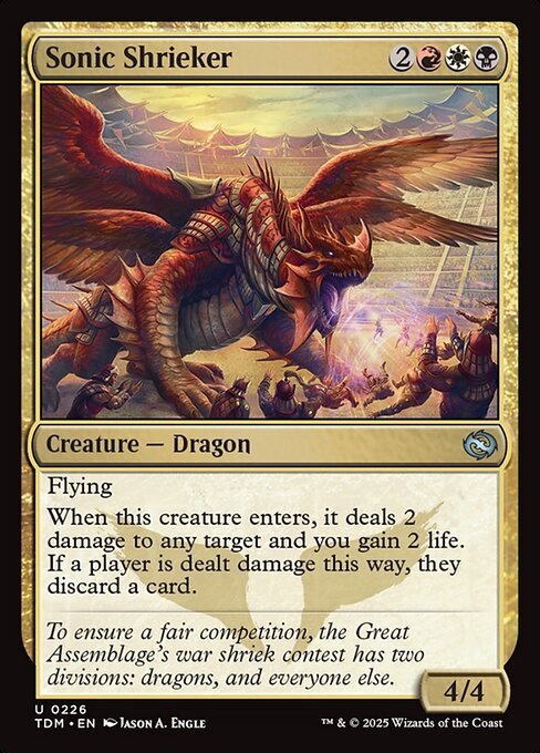 Sonic Shrieker card from TDM #226
