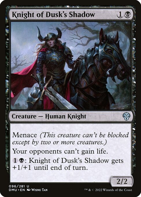 Knight of Dusk's Shadow card from DMU #96