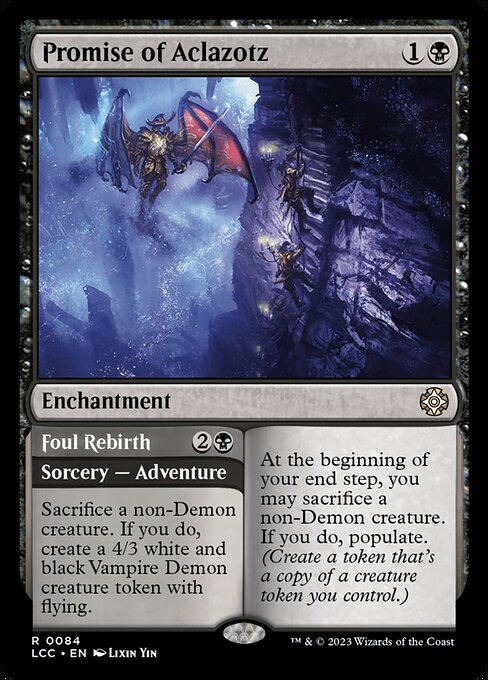 Promise of Aclazotz // Foul Rebirth card from LCC #84