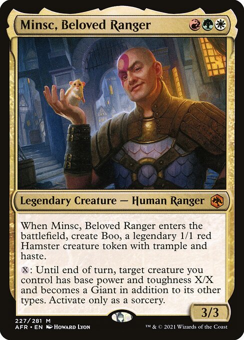 Minsc, Beloved Ranger card from AFR #227