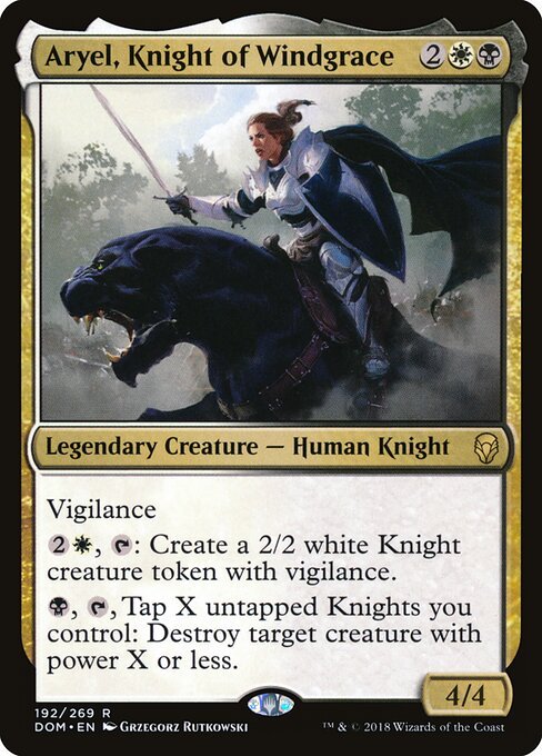 Aryel, Knight of Windgrace card from DOM #192