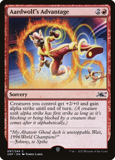 Aardwolf's Advantage card from UNF #97