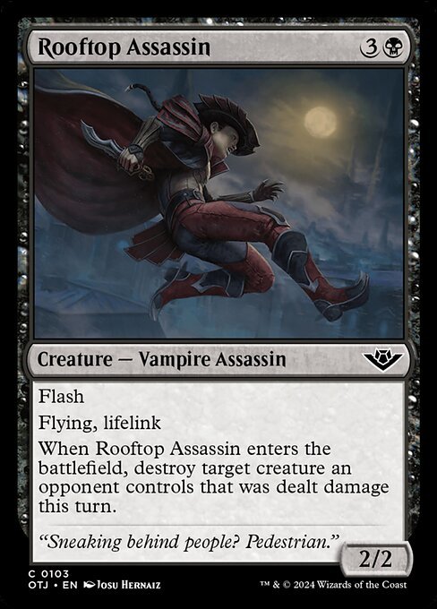 Rooftop Assassin card from OTJ #103