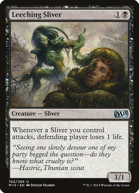 Leeching Sliver card from M15 #102