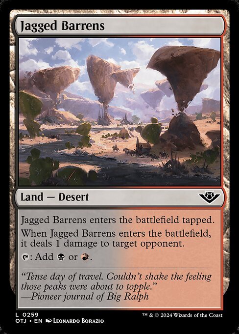 Jagged Barrens card from OTJ #259