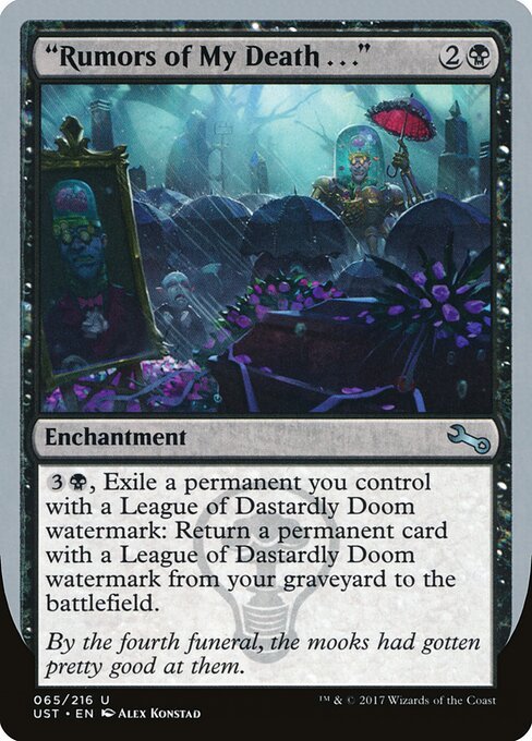"Rumors of My Death . . ." card from UST #65