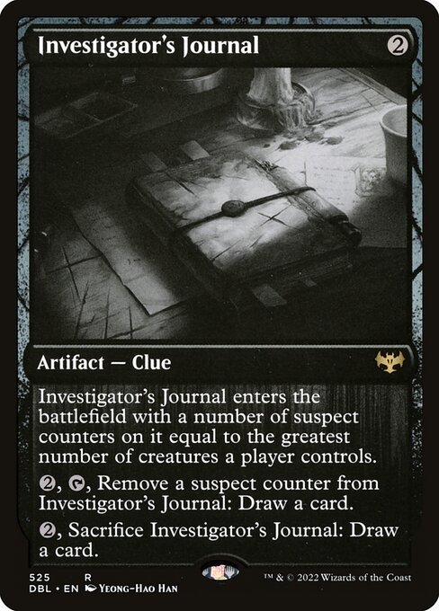 Investigator's Journal card from DBL #525