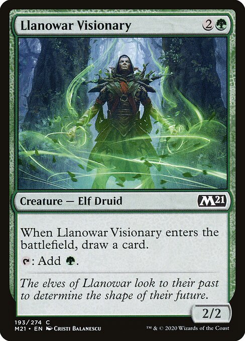 Llanowar Visionary card from M21 #193