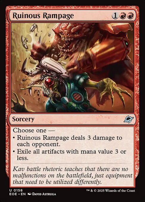 Ruinous Rampage card from EOE #158