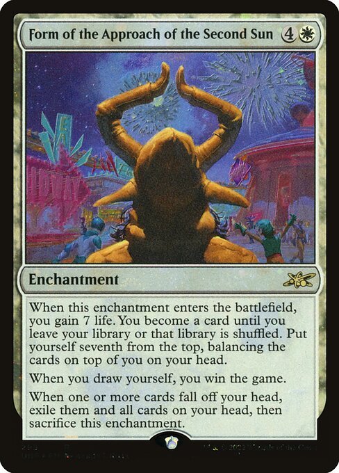 Form of the Approach of the Second Sun card from UNF #295