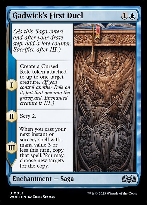 Gadwick's First Duel card from WOE #51