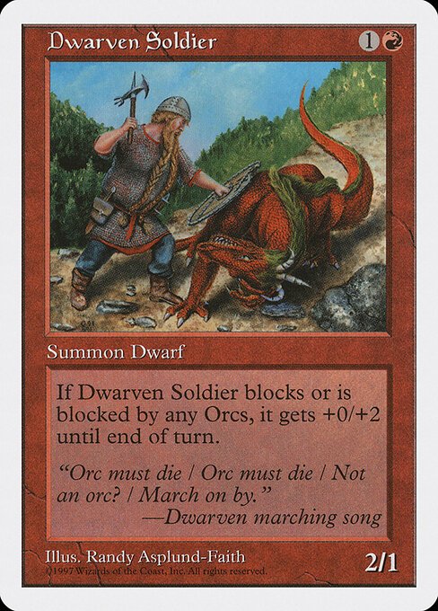Dwarven Soldier card from 5ED #product-2123