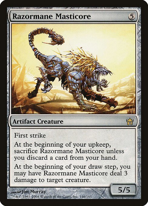 Razormane Masticore card from 5DN #146