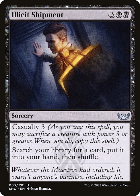 Illicit Shipment card from SNC #83