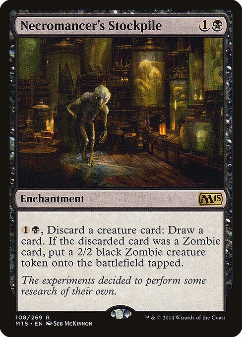 Necromancer's Stockpile card from M15 #108