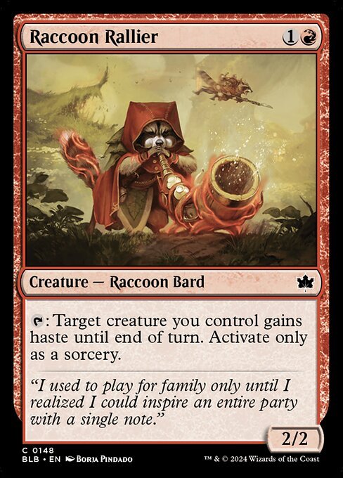 Raccoon Rallier card from BLB #148