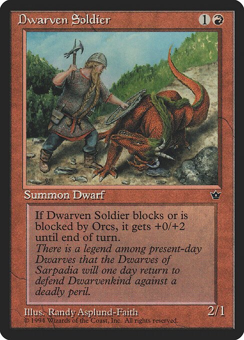 Dwarven Soldier card from FEM #product-18193