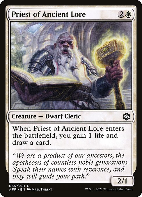 Priest of Ancient Lore card from AFR #35